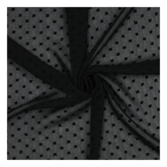 Black Spot Dobby Chiffon Fabric by the Metre