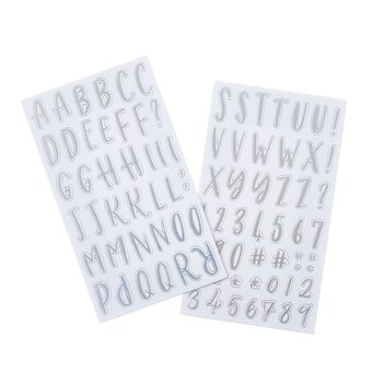 Pink Alphabet Chipboard Stickers 70 Pieces
