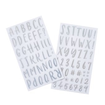 Holographic Alphabet Chipboard Stickers 98 Pieces