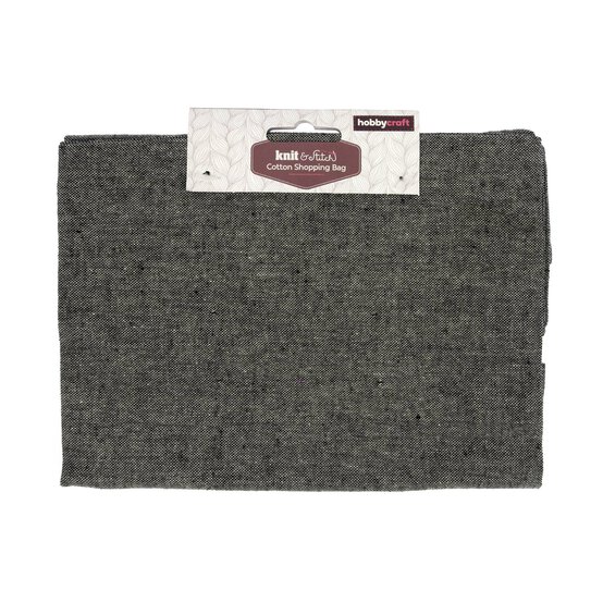 Grey Cotton Tote Shopping Bag 40cm x 38cm image number 4