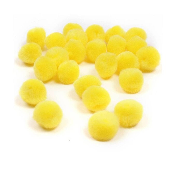 Yellow Pom Poms 2cm 25 Pack image number 1