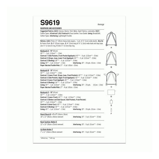 Simplicity Star Wars Rucksacks Sewing Pattern S9619 image number 2