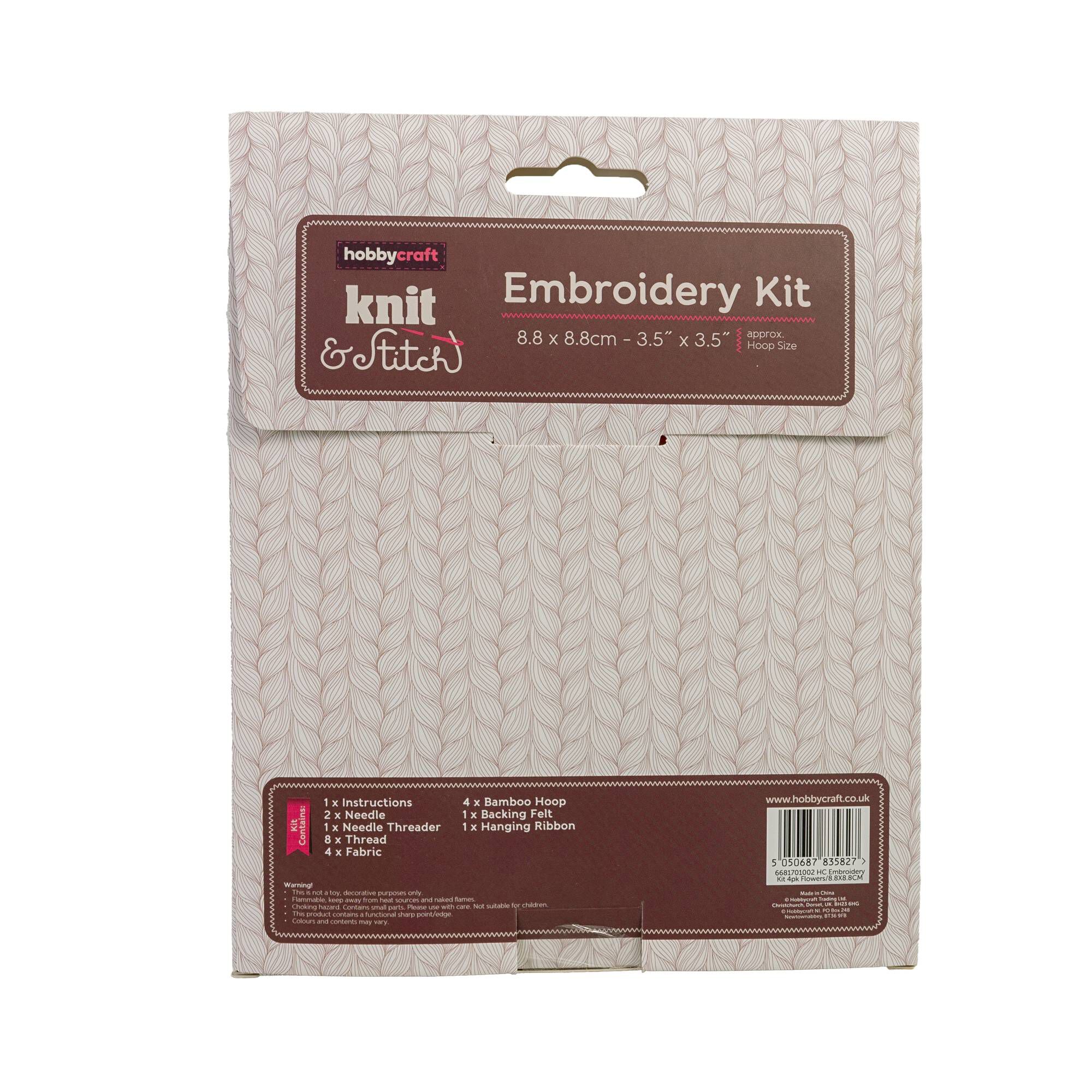 Flower Embroidery Kit 4 Pack Hobbycraft
