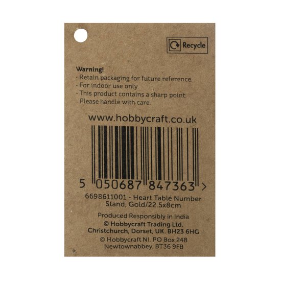 Gold Heart Table Number Stand image number 5