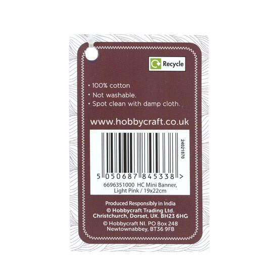 Light Pink Canvas Banner 19cm x 22cm image number 5