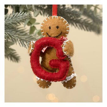 Hanging Gingerbread Felt Letter G Decoration