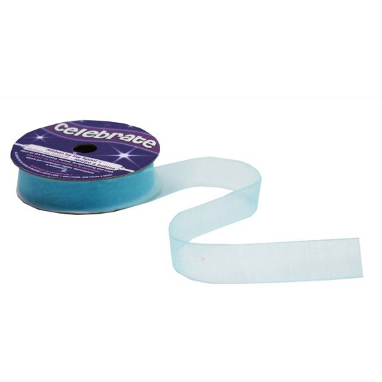 Sky Blue Organdie Ribbon 12mm x 6m image number 3