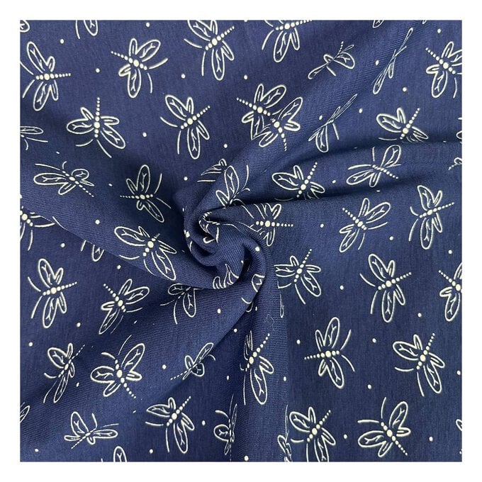 Dragonfly Cotton Spandex Jersey Fabric by the Metre image number 1