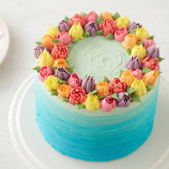 How to Make an Ombre Floral Cake