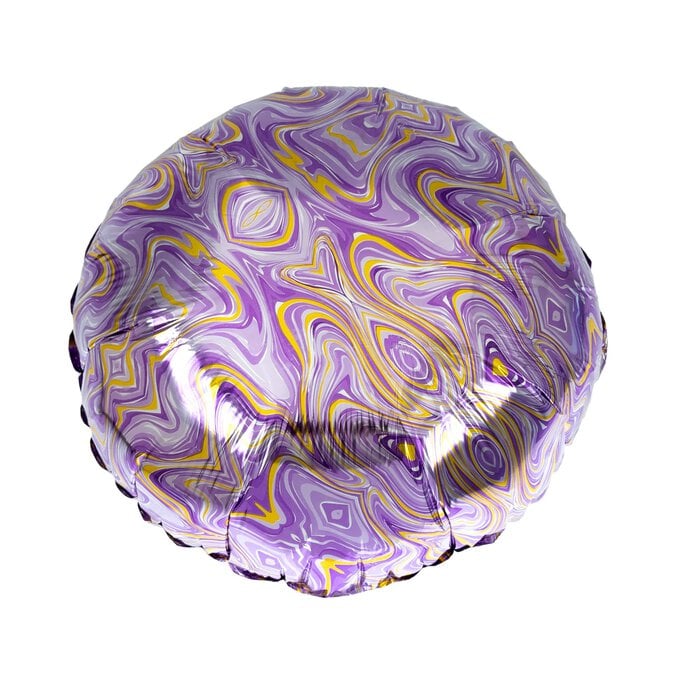 Large Purple Marble Foil Balloon image number 1