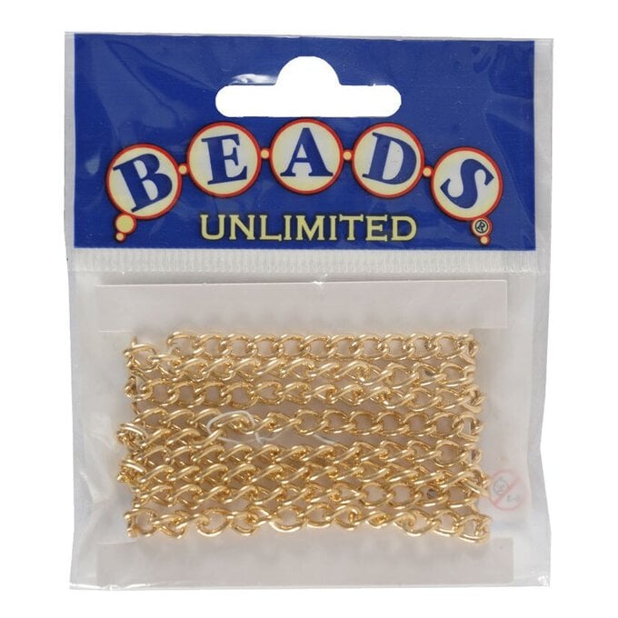 Beads Unlimited Gold Plated Heavy Curb Chain 4.5mm x 1m image number 1