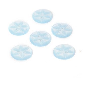 Hemline  Baby Blue Basic Star Button 6 Pack