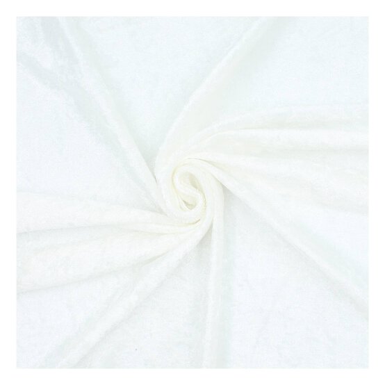 Cream Crushed Velour Fabric by the Metre image number 1