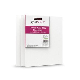 Valuecrafts Canvas Panel 25cm x 20cm 3 Pack 