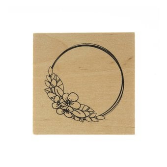 Flower Wreath Wooden Stamp 5cm x 5cm image number 4