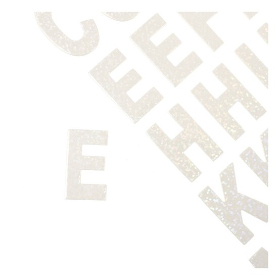 White Foil Chipboard Alphabet Stickers  image number 3
