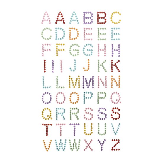 Rainbow Gem Alphabet Stickers image number 1