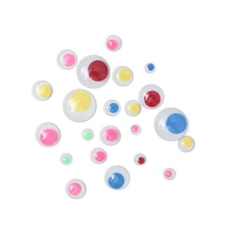 Stackable Assorted Coloured Googly Eyes 108 Pack
