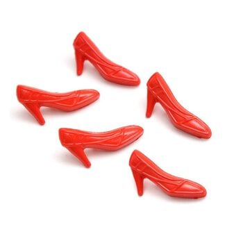 Hemline Red Shoe Buttons 32mm 5 Pack