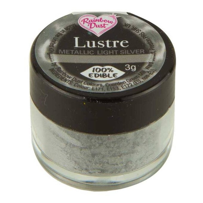 Rainbow Dust Light Silver Edible Lustre Powder 3 g