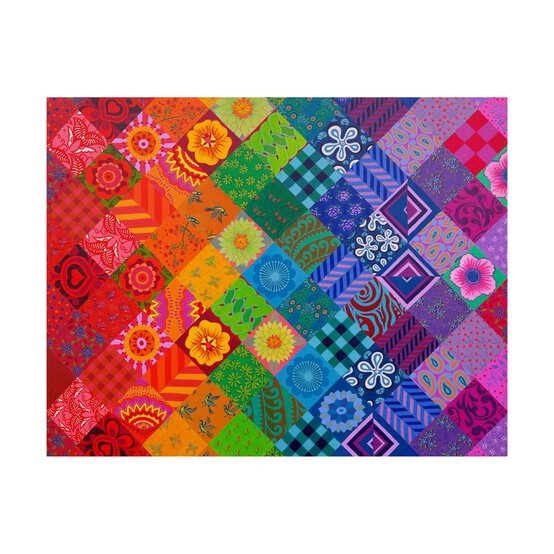 House of Puzzles Patchwork Rainbow Jigsaw Puzzle Tube 150 Pieces image number 2