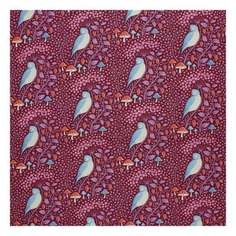 Tilda Hibernation Sleepy Bird Mulberry Fabric by the Metre
