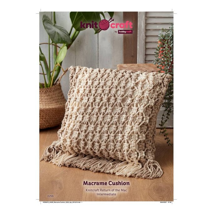 Knitcraft Macrame Cushion Pattern 0259 image number 1
