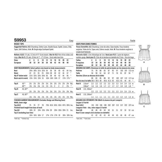 Simplicity Women's Tops  Sewing Pattern S9953 (D5 4-12) image number 2