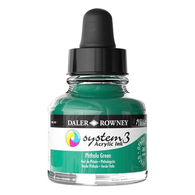 Daler-Rowney System3 Phthalo Green Acrylic Ink 29.5ml image number 1
