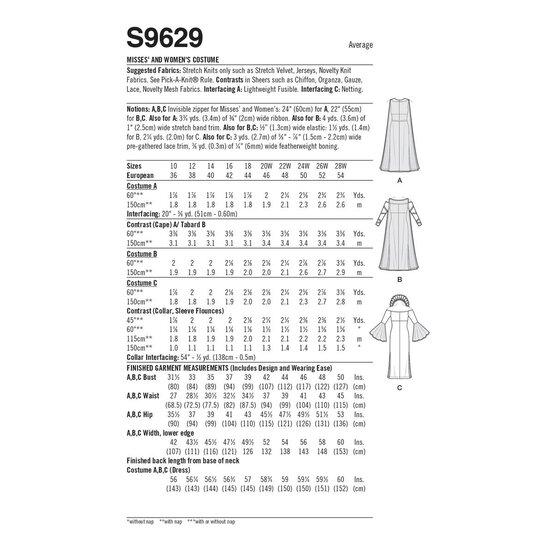 Simplicity Women’s Costume Sewing Pattern S9629 (10-18) image number 2