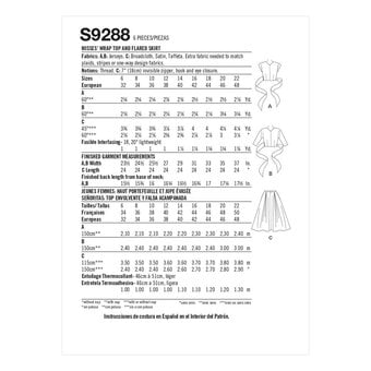 Simplicity Wrap Top and Skirt Sewing Pattern S9288 (14-22) image number 2