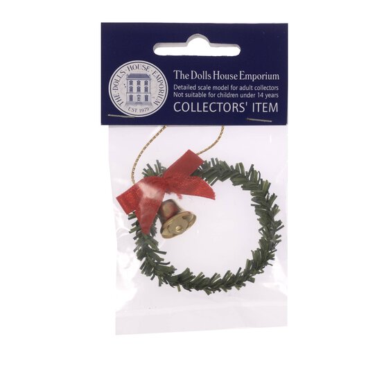 Doll&rsquo;s House Christmas Wreath with Bow and Bell  image number 4