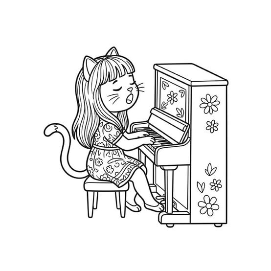 Cute Cozy Colouring: Rockstar Kitty image number 4