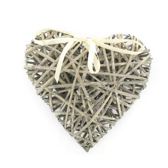 Natural Wicker Heart Decoration 25cm