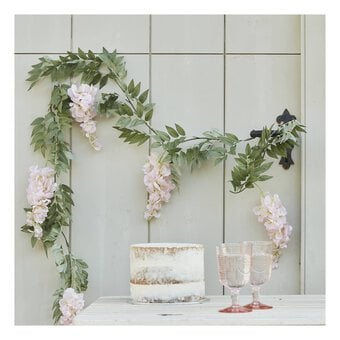 Ginger Ray Blush Pink and Green Hydrangea Garland 1.8m image number 2