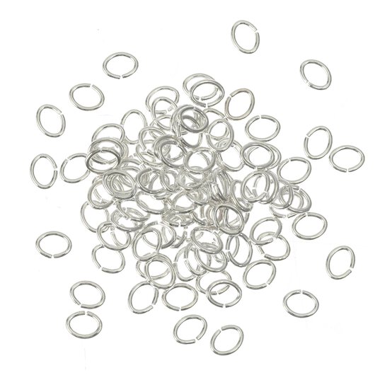 Silver Plated Oval Jump Rings 100 Pack image number 1
