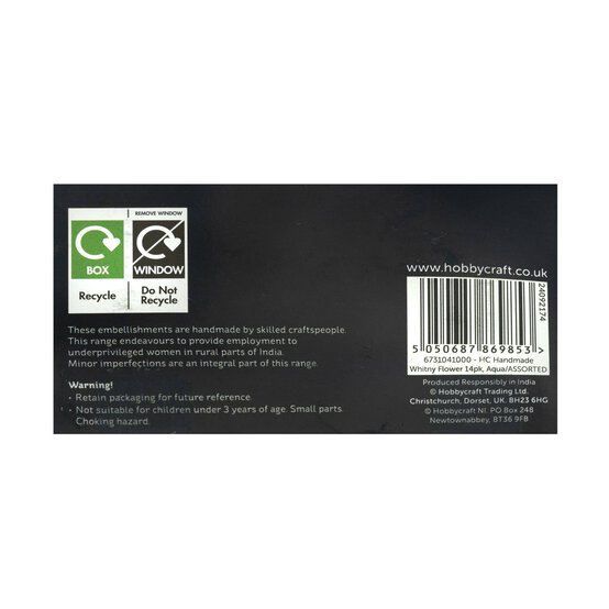 Handmade Aqua Whitny Flowers 14 Pack image number 5