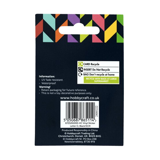 Black and Gold Vinyl Letter O Sticker 5cm image number 6