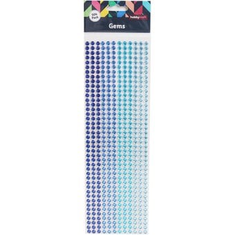 Mixed Blue Adhesive Gems 6mm 504 Pack image number 3