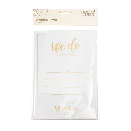 Create & Celebrate Gold Wedding Invitations 20 Pack  image number 3