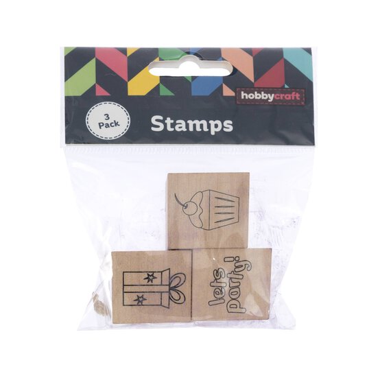 Let&rsquo;s Party Wooden Stamps 3 Pack image number 4