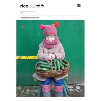 Rico Creative Glow Worm Kids Hat and Scarf Digital Pattern 280