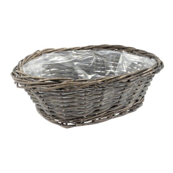 Grey Wicker Basket 33cm x 25.5cm x 11.5cm  image number 1
