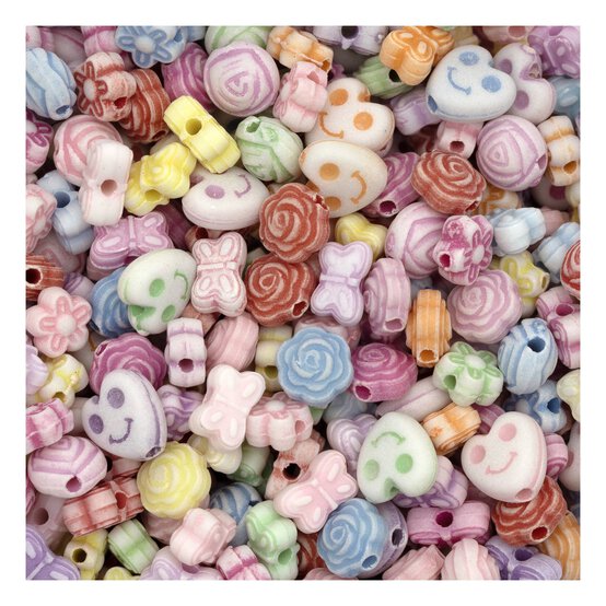 Pastel Heart, Flower and Butterfly Beads Tub image number 3