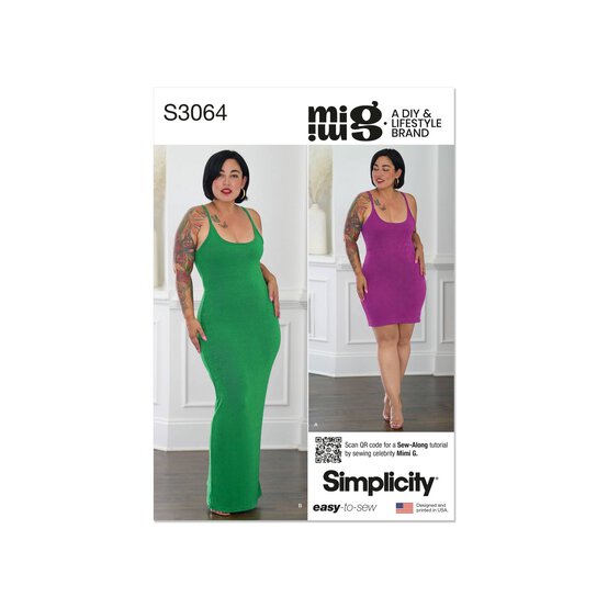 Simplicity Women’s Knit Dress Sewing Pattern S3064 (20W-28W) image number 1