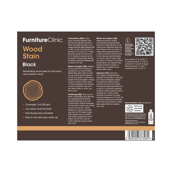 Furniture Clinic Black Wood Stain 250ml image number 5