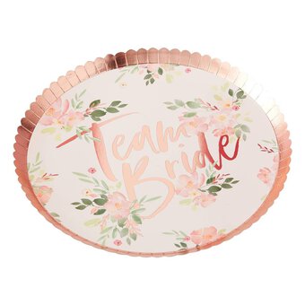 Ginger Ray Floral Hen Team Bride Paper Plates 8 Pack