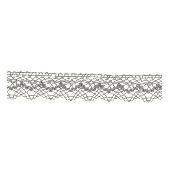 Silver Metallic Crochet Lace Trim by the Metre