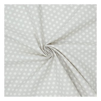 Light Grey Medium Dot Cotton Fabric by the Metre