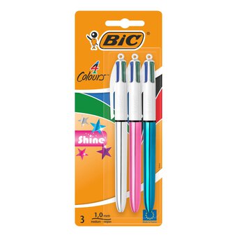 BIC 4 Colours Shine Pens 3 Pack